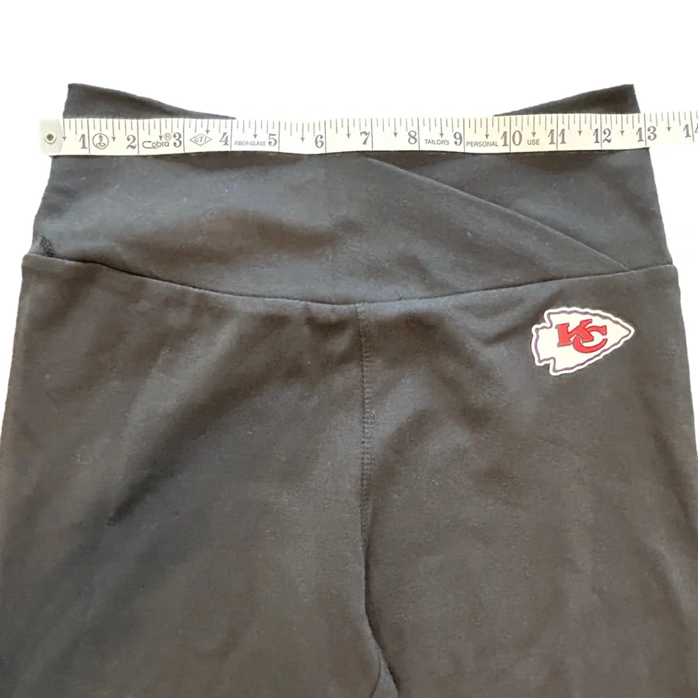 Forever 21 NFL Y2K look black crisscross waist Kansas City Chiefs leggings NWT L - Picture 7 of 7